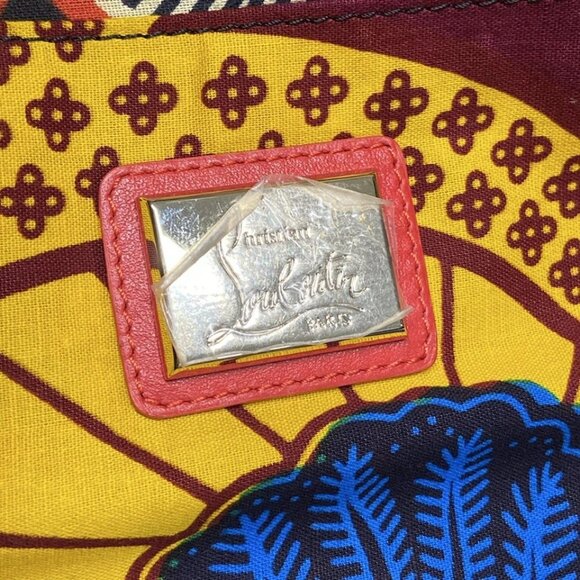 CHRISTIAN LOUBOUTIN Africaba Black Red Multi Jacquard Cotton Leather 666-080925 - Picture 14 of 14